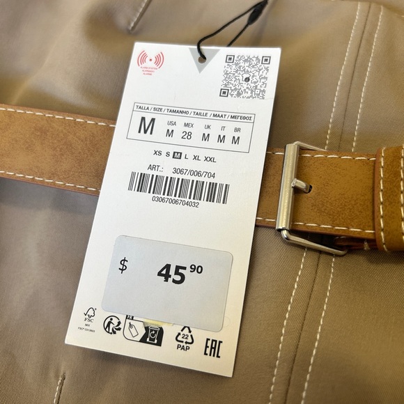 ZARA BELTED TOPSTITCHED TOP BRAND NEW - Picture 3 of 3